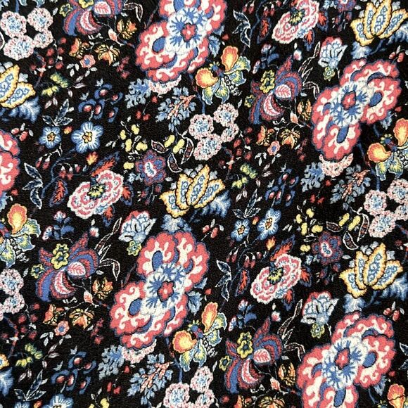 S, Frame Denim Floral Print One Shoulder Top with puff sleeve coastal blue multi - Picture 7 of 14